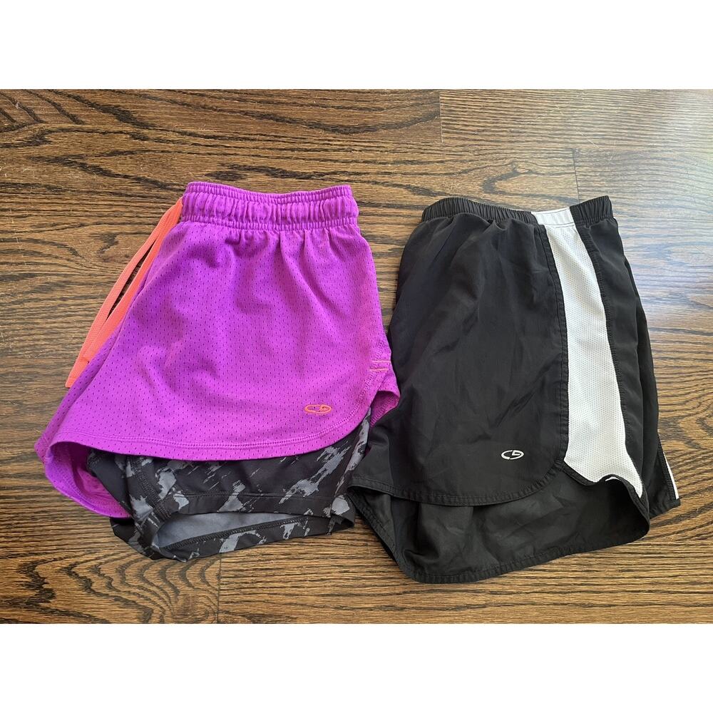 Champion Running Shorts bundle of 2 Womens Size M Purple/ Black